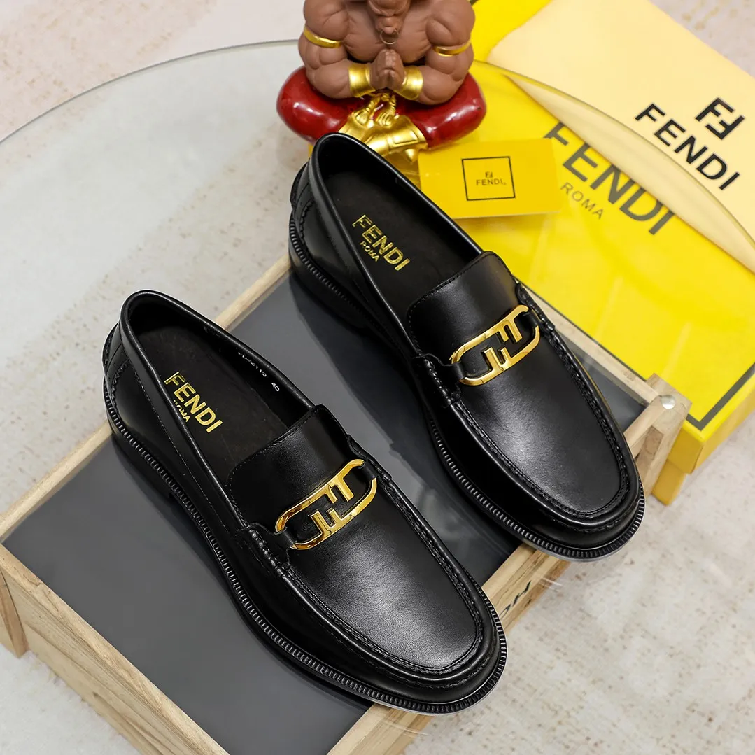 Men's shoes💰440 🕷🕷【FENDI】The latest men's formal leather shoes🇨🇳Classic series not to be missed💯The first layer is made of imported first-layer cowhide☘Original quality, the leather is smooth and delicate🎋The version is awesome, the perfect streamlined silhouette🍇🐮Leather lining, black, size 38-45...